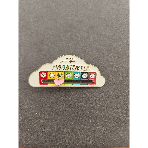 My Mood Tracker Brooch Pin Rainbow Cloud Mental Health Healthcare Teacher - Picture 2 of 4